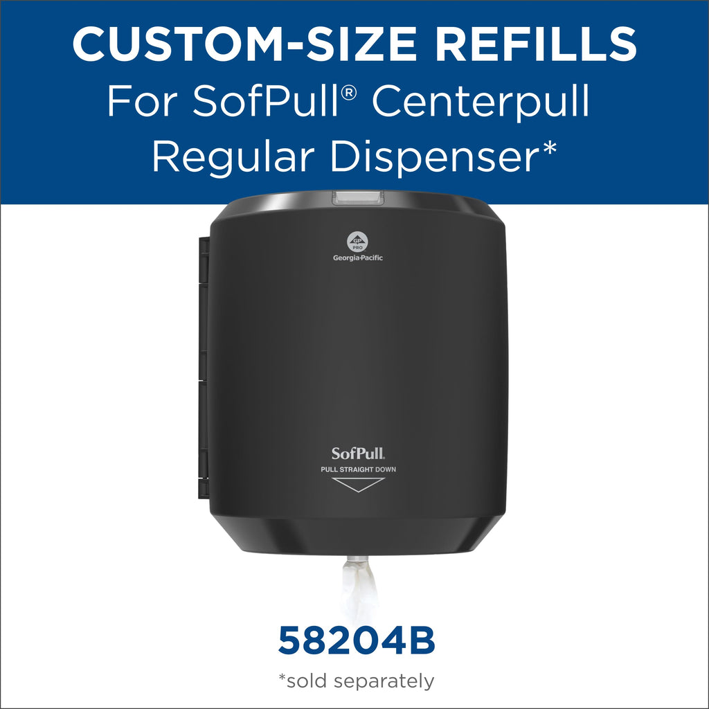 SofPull Centerpull Regular by Georgia-Pacific PRO Premium Paper Towel Dispenser Refills, White, 324 Sheets Per Roll, 6 Rolls Per Case, 28124