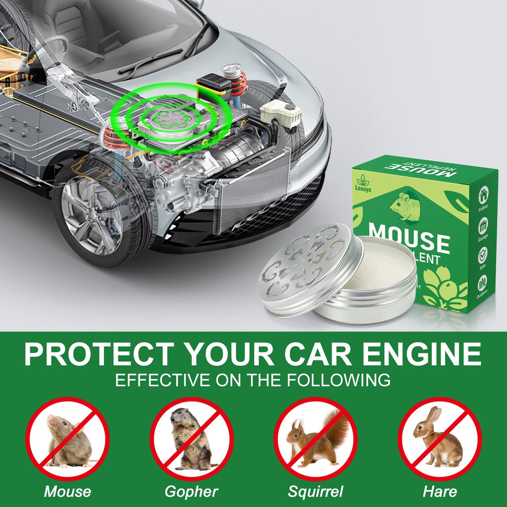 Lousye 2 Pack Rodent Repellent for Car Engines,Peppermint Oil to Repel Mice and Rats,Mouse Traps for Car Engines,House,Pest Control
