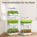 Ahopegarden Indoor Garden Hydroponics Growing System Kit: 66 Pods Plant Herb Garden Germination Kit with LED Grow Light, 30L Large Capacity Kitchen Hydroponics Planter Grower for Vegetable Fruit
