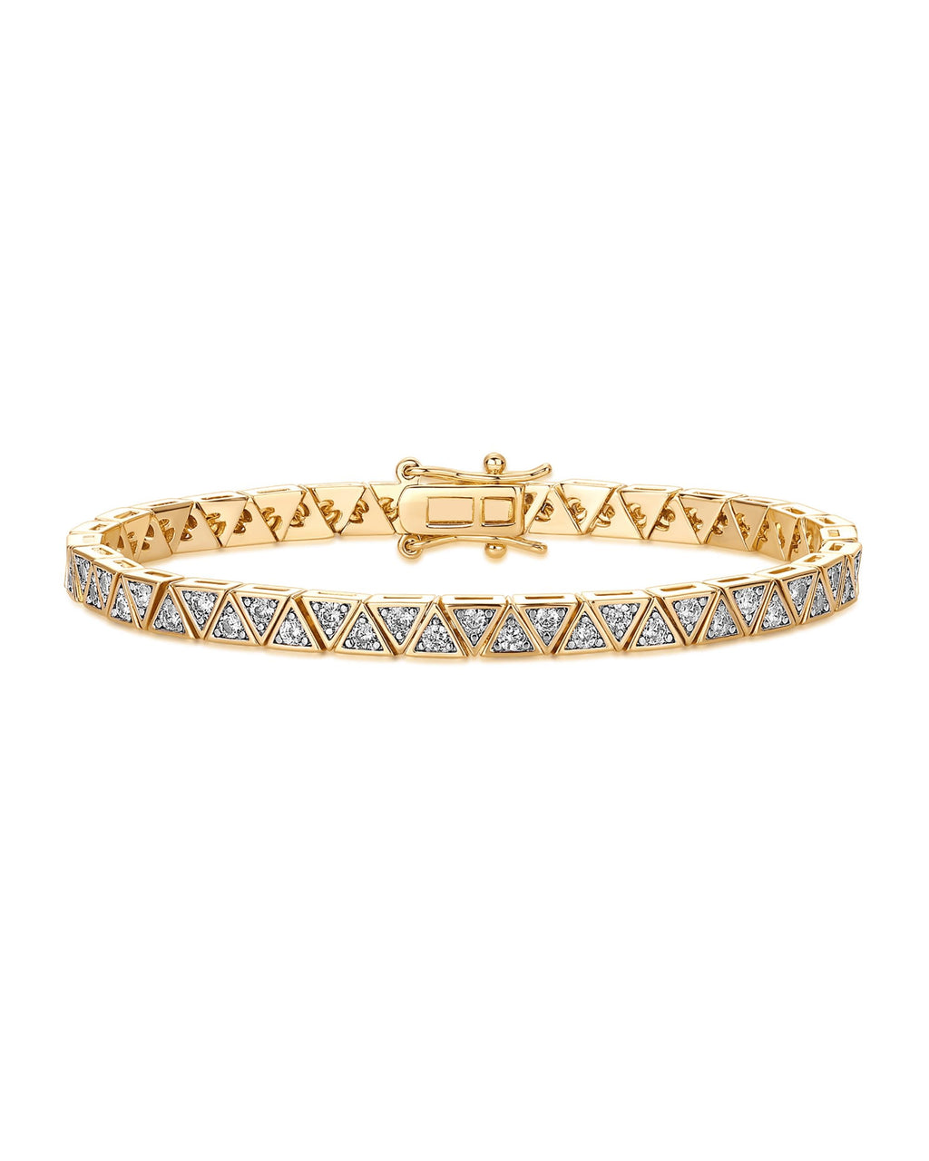 PAVOI CZ Statement Tennis Bracelet Set, 18K Gold Plated, Yellow Gold, 6.5