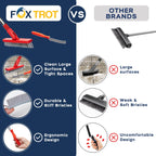 Grout Brush with Long Handle & Hard Bristle Crevice Cleaning Brush, Grout Cleaner for Tile Floors, Floor Scrubber for Tile Grout Line, Household Use, Multipurpose Gap Cleaning Tools by Foxtrot Living