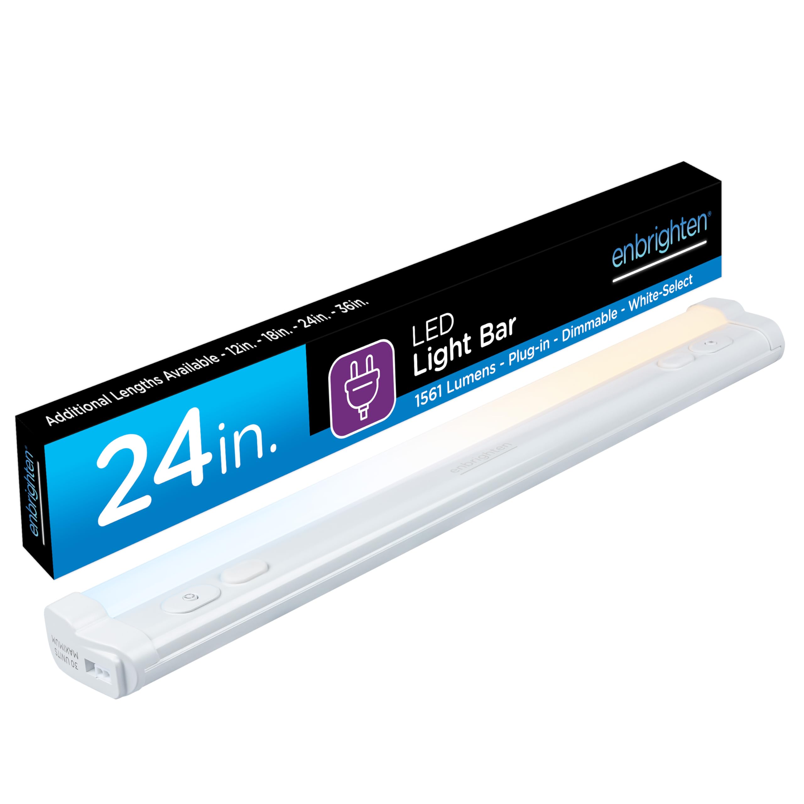Enbrighten 24 Inch Plug in Under Cabinet Light with 5 Color Temperatures