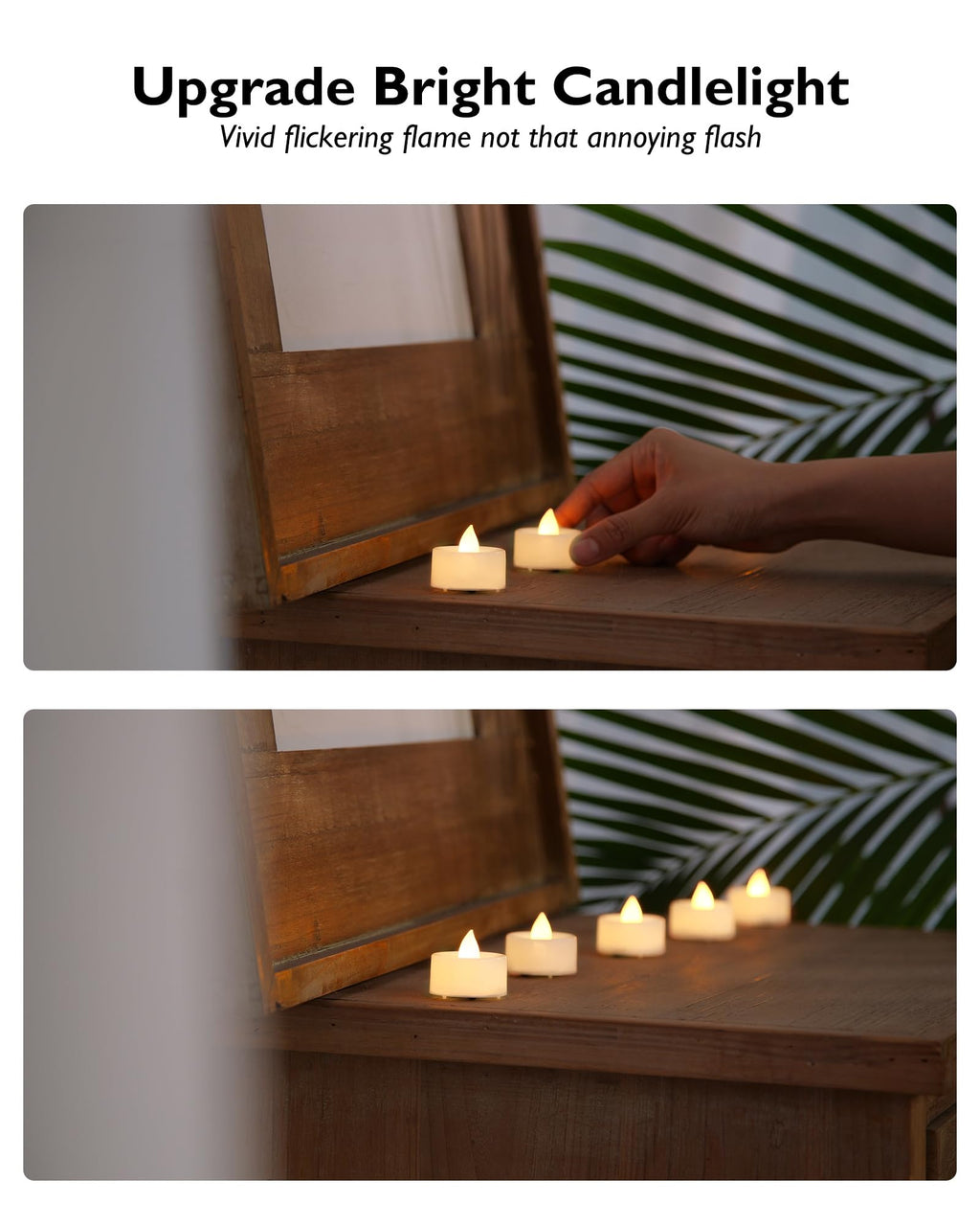 BEICHI 100Pack Flameless LED Tealight Candles, 200+ Hours, Warm White Light