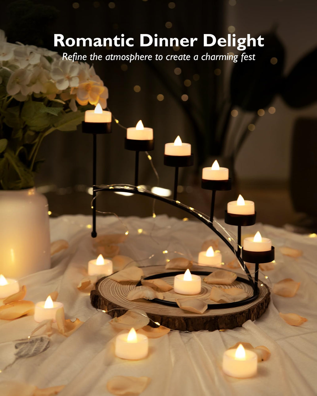 BEICHI 100Pack Flameless LED Tealight Candles, 200+ Hours, Warm White Light
