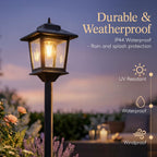 PASAMIC Solar Post Lights Outdoor, 2-Pack 63" Solar Lamp Posts Waterproof with 1 Replaceable Bulb, Warm White Dusk to Dawn Pole Lights for Garden, Patio, Pathway
