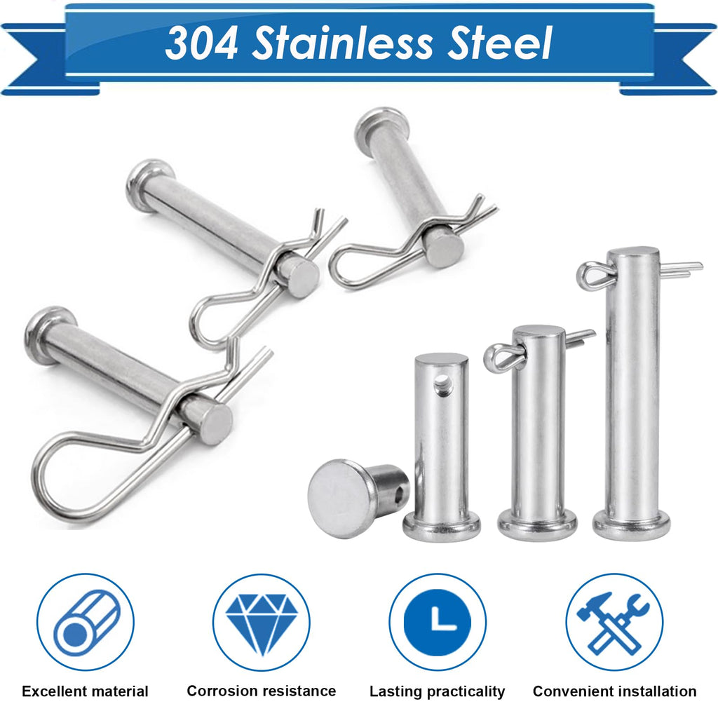 Eoppen 220Pcs Cotter Pins Assortment Kit 304 Stainless Steel 13 Sizes Cotter Pins & R Clips Cotter Pin Set for Hitch Pin Lock Systems