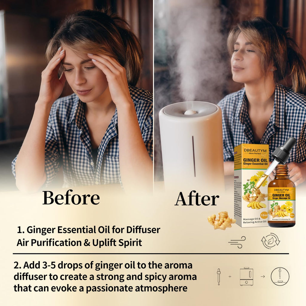 12 Pack Ginger Oil,Ginger Oil for Lymphatic Drainage,Pure Ginger Essential Oil,Relaxing Massage Oils for Massage Therapy,SPA Massage Oils,Sore Muscle Arnica Oil for Men and Women