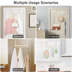 TOPIA HANGER Over The Door Hooks for Hanging, Towel Hooks Towel Racks for Bathroom, Coat Hooks Coat Rack Over The Door Organizer Hanging, Wooden Door Hangers for Coat Towel Hat Purse CT72W - 2 Pack