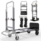 Suzhi Convertible Hand Truck Dolly Cart with Wheels Heavy Duty/with 4 Wheels / 500Lbs Load, 2 Straps for Furniture/Appliance/Carton/Warehouse/Office/no Need to Install, Easy to fold as Video