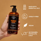 Barrel & Oak All-in-One Wash for Face, Hair, & Body, Vegan & Hydrating Face, Shampoo and Body Wash for Men, Grooming Kit Gifts for Men, Bourbon Cedar, 16 oz