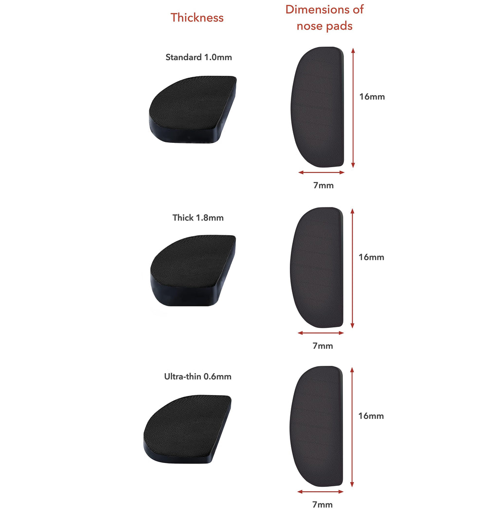 Setex Gecko Grip Ultra-Thin 0.6mm Anti Slip Eyeglass Nose Pads, (15 Black Pair) USA Made, 2500 Innovative Microstructured Fibers per Nose Pad, 0.6mm x 7mm x 16mm