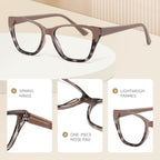 FancyFlower Cateye Reading Glasses for Women - Mocha Muse 1.5x Readers