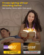 Glocusent Upgraded LED Neck Reading Light, Book Light for Reading in Bed, 30-min Timer, 3 Colors & 3 Brightness Adjustable, Rechargeable & Long Lasting, Perfect for Reading, Knitting