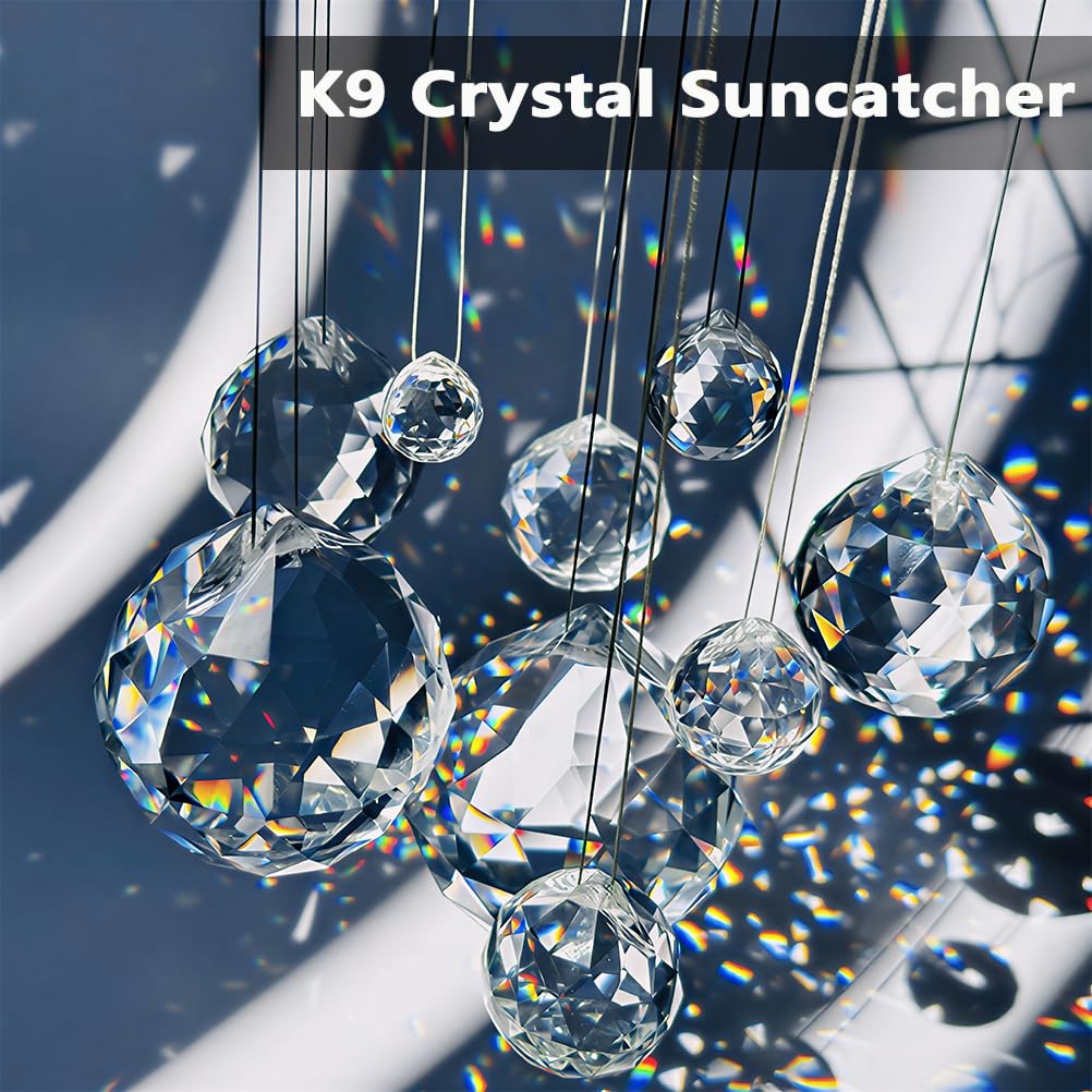 20 Pack 30mm Crystal Ball Prism Suncatcher Beads for Windows
