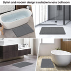 Stone Bath Mat for Bathroom, Diatomaceous Earth Shower Mat, Quick Dry, Grey