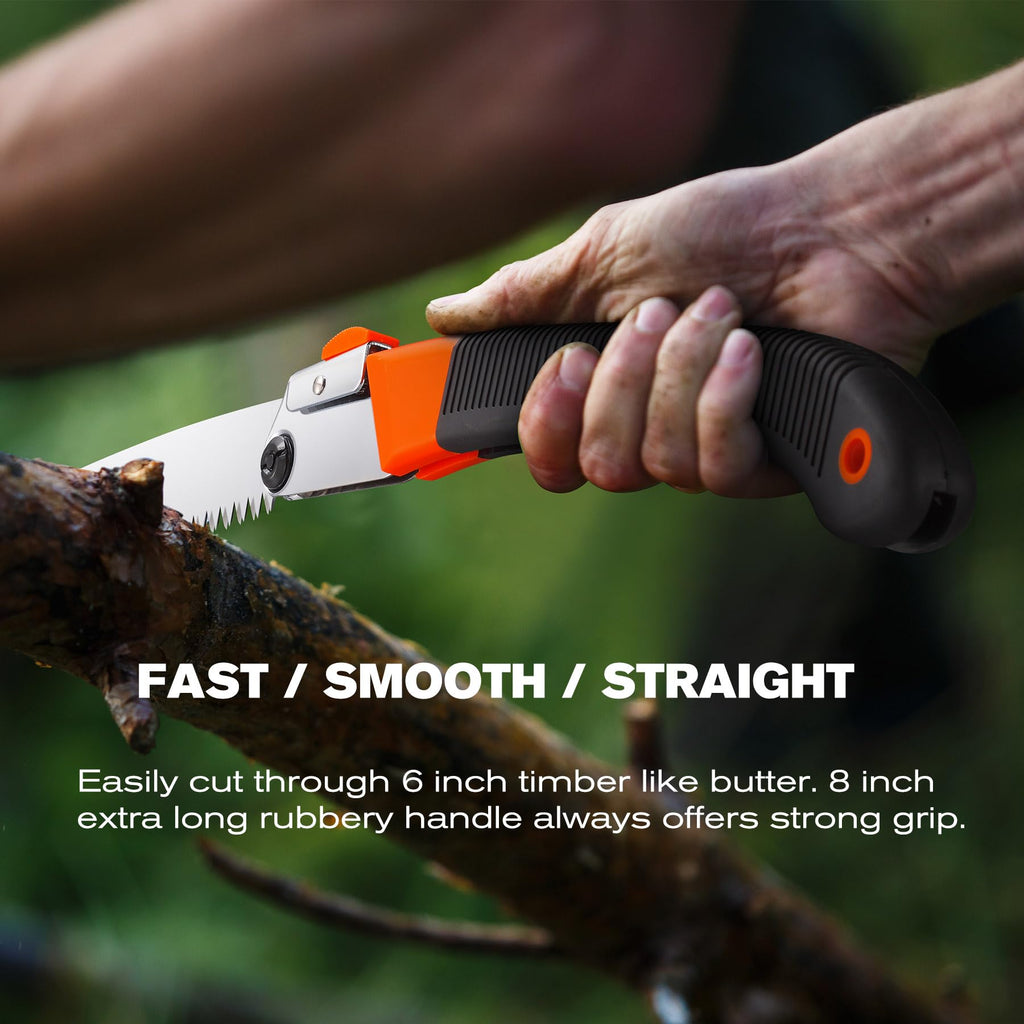 REXBETI 14-Inch Camping Saw, Extra Long Folding Hand Saw for Tree Trimming