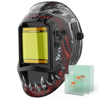 YESWELDER Large View Auto Darkening Welding Helmet, Blue Light Blocking, 1/1/1/1 True Color Solar Powered Welder Hood Mask with 4 Arc Sensors, Wide Shade 3/5-9/9-13 for TIG MIG ARC CUT and GRIND
