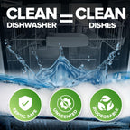 Renuv® Heavy Duty Dishwasher Cleaner & Deodorizer Tablets, Descaler, Deep Cleaning, Natural Odor & Smell Remover, Calcium, Limescale, Hard Water Marks, Grease, Septic Safe Pods (12 Tabs 1 Yr Supply)