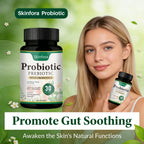 Probiotic Supplement for Skin & Gut Support, Daily Wellness Formula, Non-GMO, Vegan, 60 Capsules