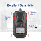 Gas Detector with Pump, 4 Gas Monitor Multi Gas Detector CO EX O2 H2S Monitor, 3000mAh Rechargeable 4 Gas Monitor with Calibration Kit, Portable LCD Display with Clip Sewer Gas Detector 4 Gas Meter