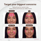 Overnight Anti Wrinkle Patches for Women - Japanese Face Tape for Forehead, Smile Lines - Pre-Cut Kinesiology Face Tape in 2 Sizes - Hypoallergenic, Skin Safe, Latex-Free - 1 Month Supply