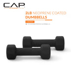 CAP Barbell 2 LB Neoprene Dumbbell Hand Weights - Pair | Black