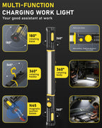 Magnetic Work Light, 5200mAh Rechargeable LED Work Light Bar, 3000 Lumens Bright Under-Hood Mechanic Light for Car Repairing/Inspection/Garage/Workshop/Emergency (1 Pack, Black-Yellow)