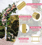 Queension Extra Large Wedding Arch for Ceremony 8.5Ft Wide 7.4Ft High for Large Space, Metal Arches Backdrop Stand with Ground Stakes and Sandbags for Party Supplies, Garden Trellis, Gold