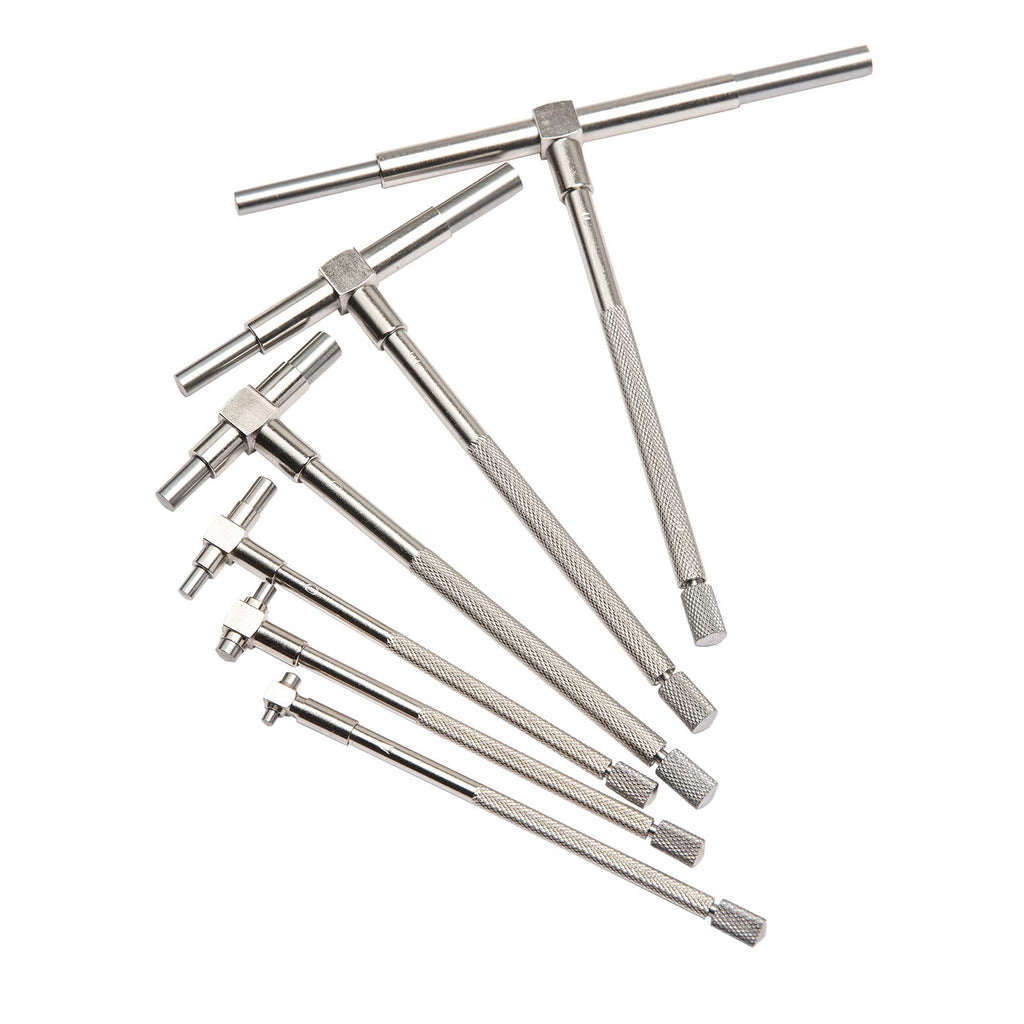 Beslands 6 Pc Telescoping Gage Set, 5/16" - 6" Range, T-Bore Hole Gauges w/Pouch, High Precision Telescopic Bore Gauge T-Gage Set (5/16" to 6")