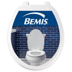 Bemis Plastic Round Toilet Seat with Cover, White, Made in USA