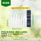 CooTentler Garden Edging Border No-Dig 13FT White 9.3 Inch Tall Landscape Edging with 14pcs Stakes for Decorate the Garden
