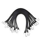 ROBLOCK 31" Rubber Tarp Straps with 150% Max Stretch, 100% EPDM Bungee Cords with Metal Crimped S Hooks, Ideal for Securing Tarps, Cargo, Canvases, Weatherproof (10 Pack)