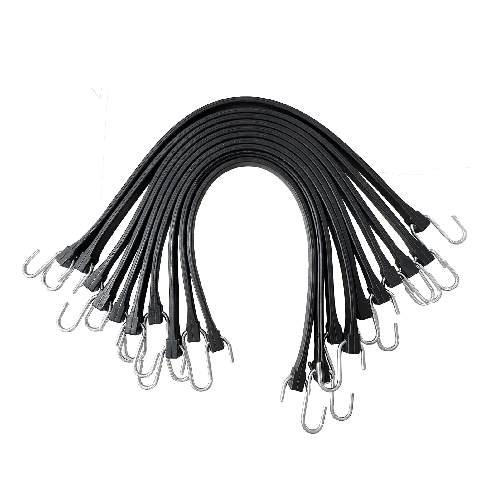 ROBLOCK 31" Rubber Tarp Straps with 150% Max Stretch, 100% EPDM Bungee Cords with Metal Crimped S Hooks, Ideal for Securing Tarps, Cargo, Canvases, Weatherproof (10 Pack)