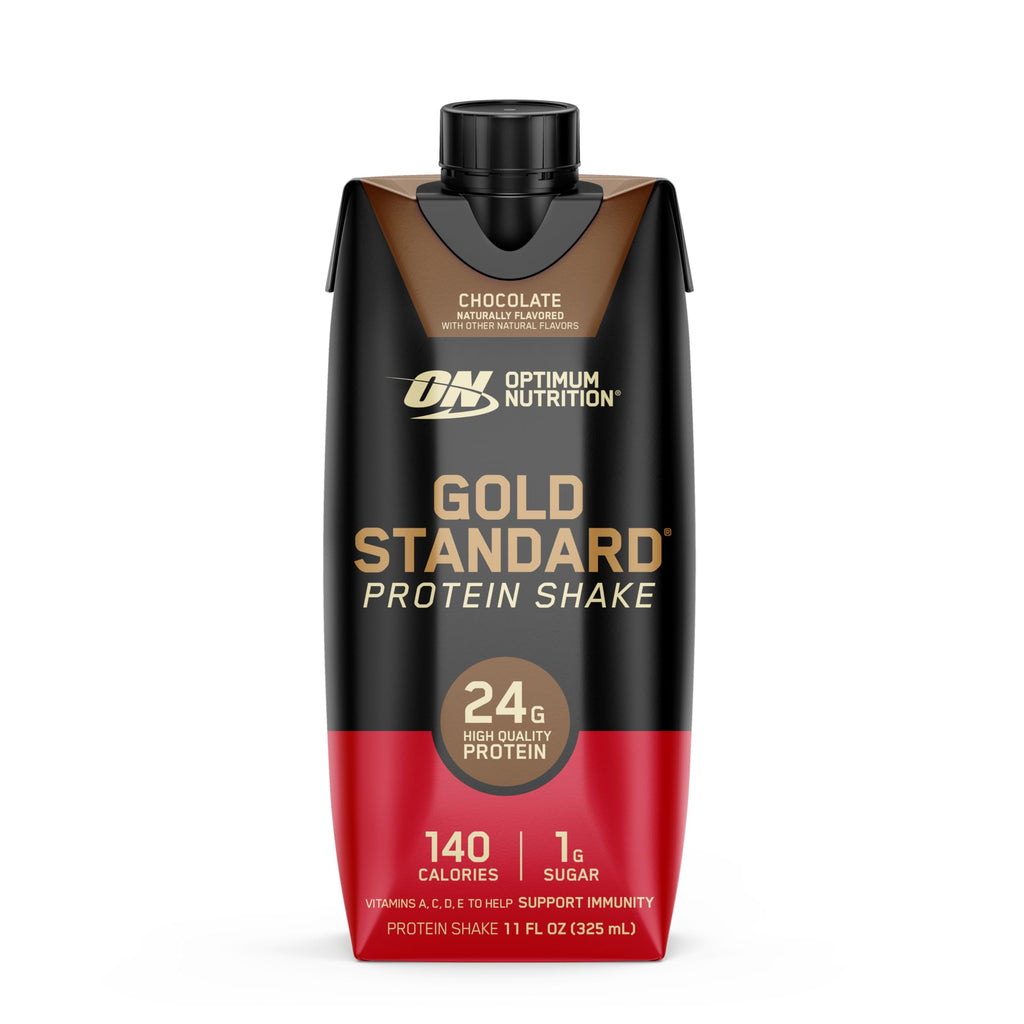 Optimum Nutrition Gold Standard Protein Shake, 24g Protein, Ready to Drink Protein Shake, Gluten Free, Vitamin C for Immune Support, Chocolate, 11 Fl Oz, Pack of 4 (Packaging May Vary)