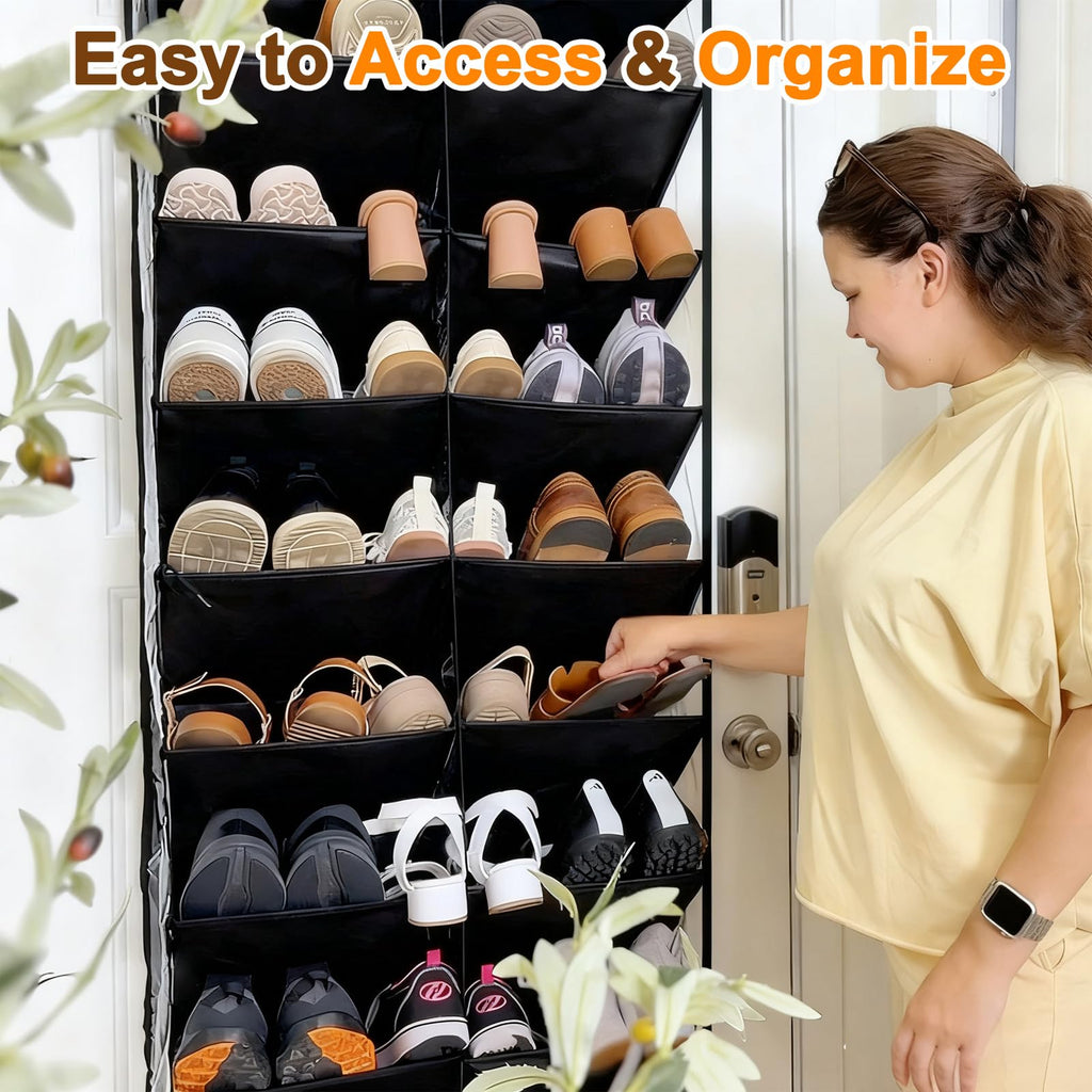 UVIAHOMI 20-30 Pairs Over the Door Shoe Organizer, 10-Tier Door Shoes Rack