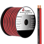 TYUMEN 12 Gauge Red Black Wire 50FT, 12/2 AWG Electrical Wire 12V/24V DC Cable, 12AWG 2 Conductor Flexible Copper Claded Aluminum Extension Cord for LED Ribbon Lamp Tape Lighting, in-Home, Autos Use