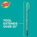 Scotch-Brite Extendable Tub & Tile Scrubber Kit, Includes 1 Handle and 3 Non-Scratch Scrubber Pads + Command Broom and Mop Grippers, 2-Grippers, 4-Strips