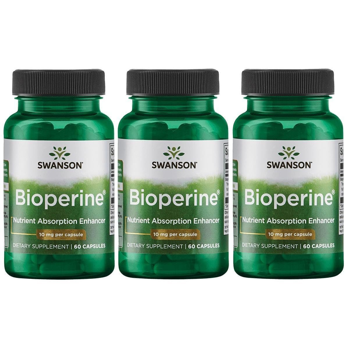 Swanson Bioperine 10 mg 60 Caps (3 Pack)