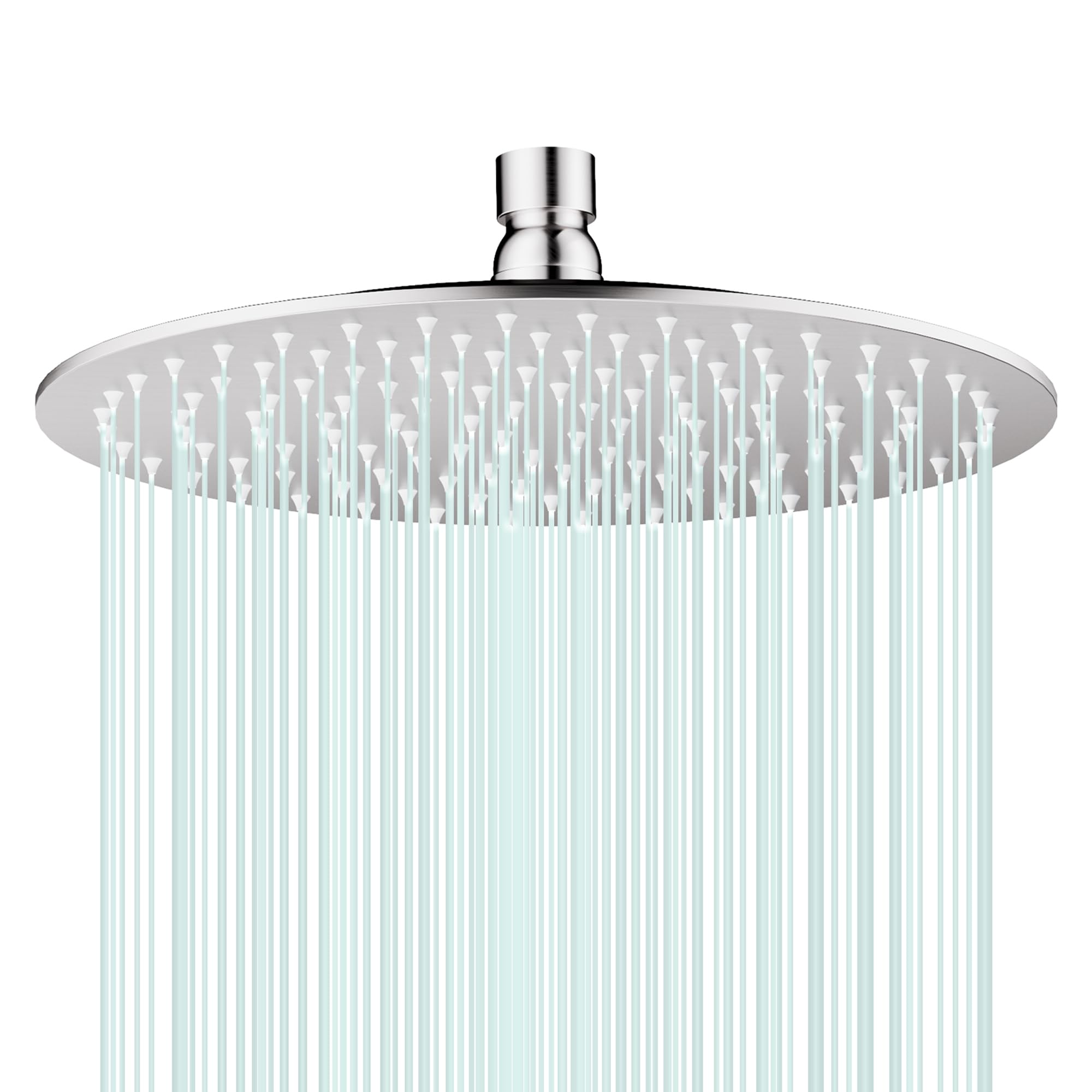 AULEEND All Metal Rain Shower Head - Heavy Duty Stainless Steel, Easy Install, High Water Flow, Ultra-Thin Modern Design for Bathroom (Chrome, 10)