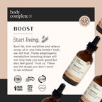 BODY COMPLETE RX Boost Drops with Maca Root, Amino Acids, L Glutamine, Niacin, and Rhodiola for Energy, Digestion, and Thyroid Support for Women, Plant Based, 60 ML