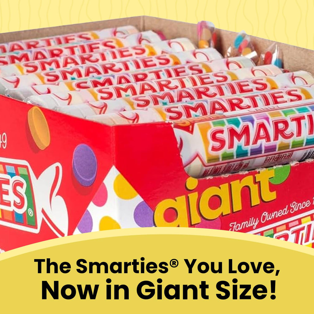 Smarties Candy Giant Rolls - Gluten & Vegan Free - Classic Sweetness From Family Owned Company Since 1949, Peanut & Dairy Free - Individually Wrapped Bulk Halloween Candy- 2.2 Pound (Pack of 2)