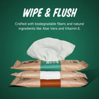 Dr. Squatch Beast Wipes - Flushable Adult Wipes for Men - Soothing and Refreshing - 2 Pack Wood Barrel Bourbon
