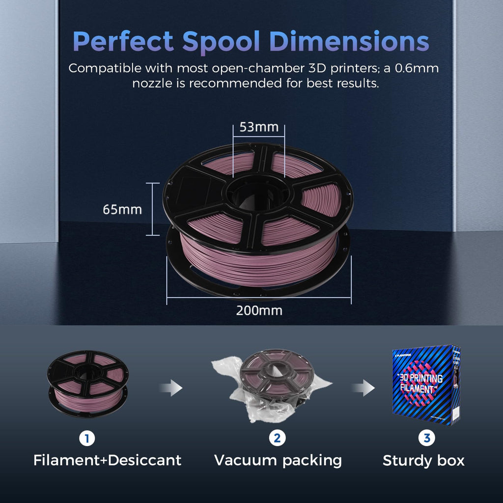 FLASHFORGE Carbon Fiber PLA Filament 1.75mm Dusty Pink, Reinforced 3D Printer Filament 1kg, Lightweight & High-Strength PLA-CF Filament, Strong & Easy to Print