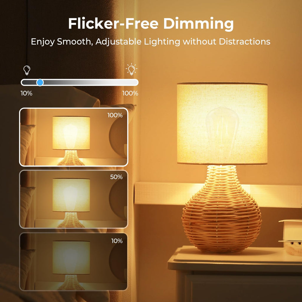 GvvooHome Dimmable Edison Bulbs, 2700K Warm White, 6W Equivalent to 60 watt E26 LED Bulb, ST58 Vintage Light Bulbs, 600LM, 90+ CRI, E26 Base, Clear Glass, 6 Pack