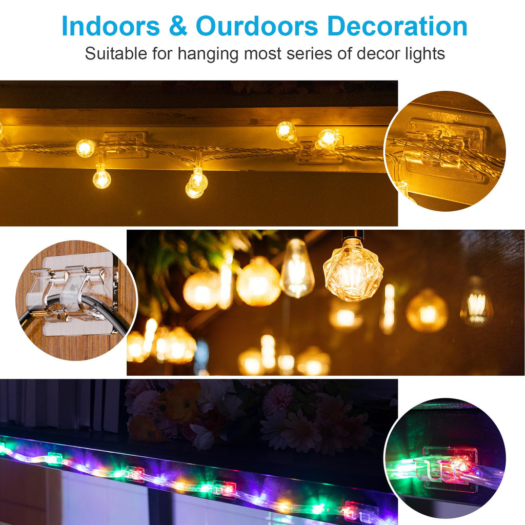 50 PCS Christmas Light Clips, Heavy Duty Hooks for Outdoor String Lights