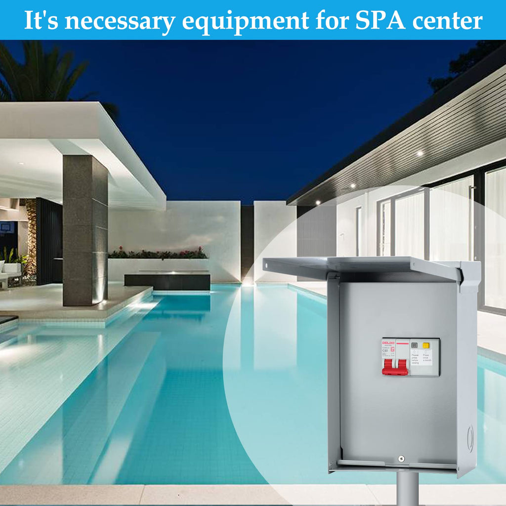 briidea 50 Amp Spa Panel with 3-Pole 50 Amp GFCI Breaker, IP 65 Waterproof, Ideal for Spas, Hot Tubs, Swimming Pools, Home
