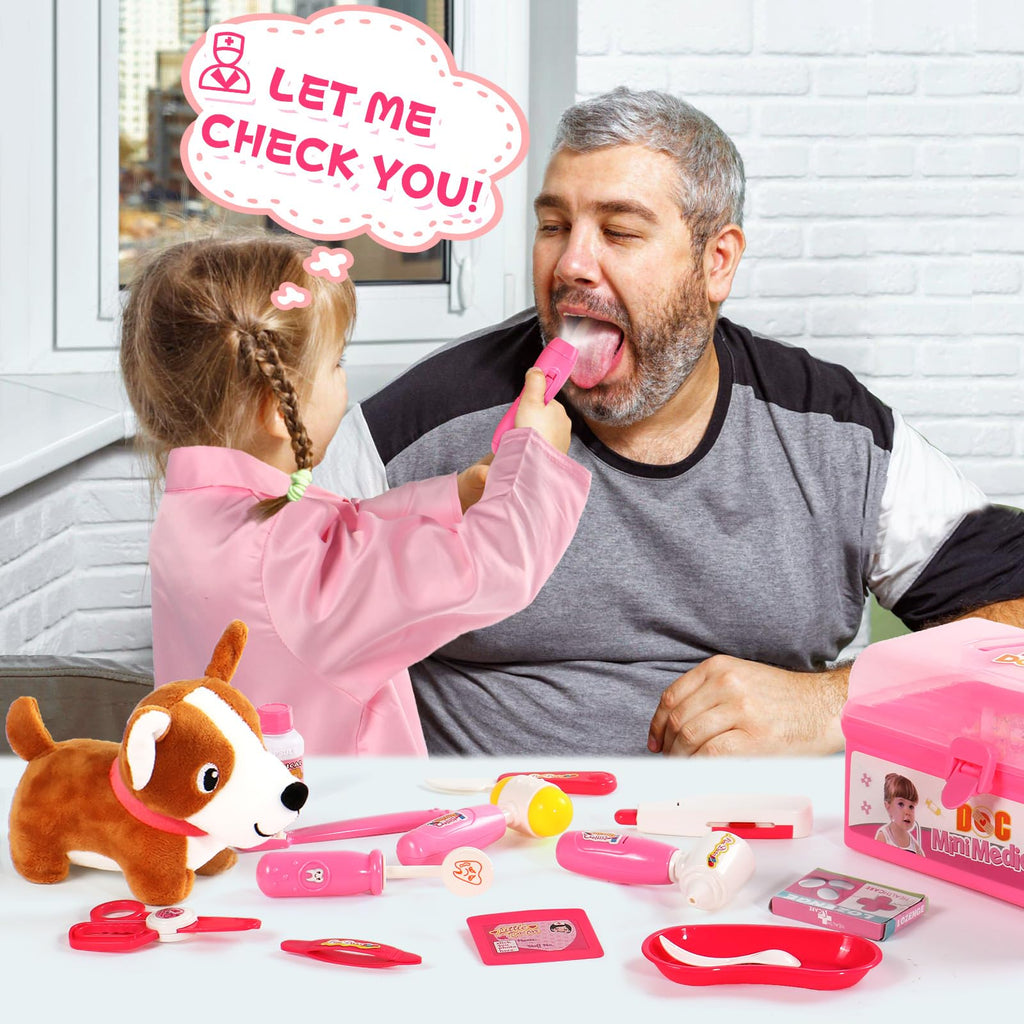 Kids Doctors Play Set Pretend Dress Up Costume for 2+ Year Olds Girls