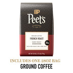 Peet's Coffee Ground Coffee Dark Roast, French Roast, 28 Ounces