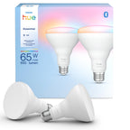 PHILIPS Hue Essential Smart LED BR30 Bulb 2-Pack, White and Color Ambiance, E26, 7.2W, 2200K-6500K, 650 Lumens, Dimmable LED Bulbs, Works with Alexa, Google Assistant, Apple Home