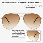 SOPHILY 3 Pack Bifocal Reading Sunglasses for Women Men, Aviator Sun Readers Glasses Gradient Lens Shades UV400 +2.0